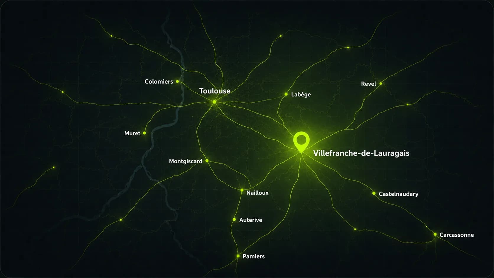 Carte de repérage de Toulouse, du Lauragais et des communes voisines